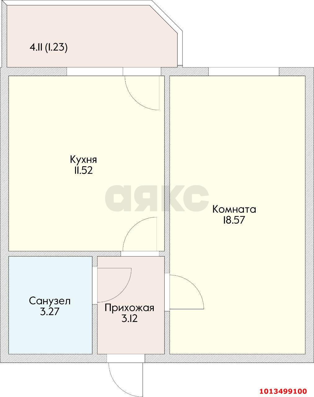 Фото №13: 1-комнатная квартира 41 м² - Краснодар, Восточно-Кругликовский, ул. Генерала Трошева, 43