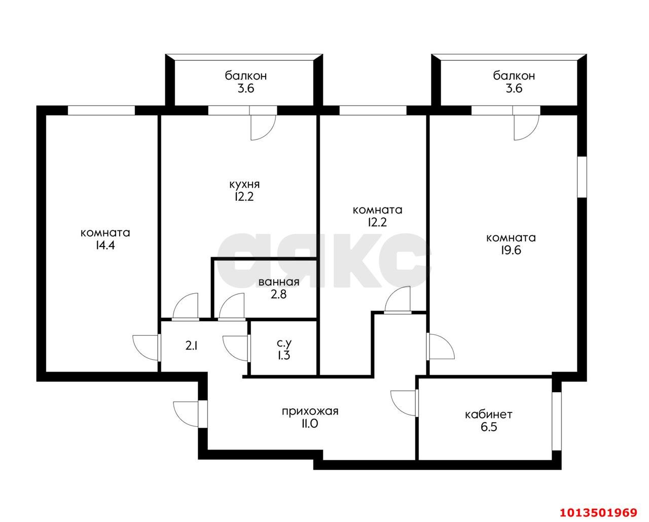 Фото №12: 4-комнатная квартира 91 м² - Краснодар, Пашковский, ул. 1 Мая, 71/2