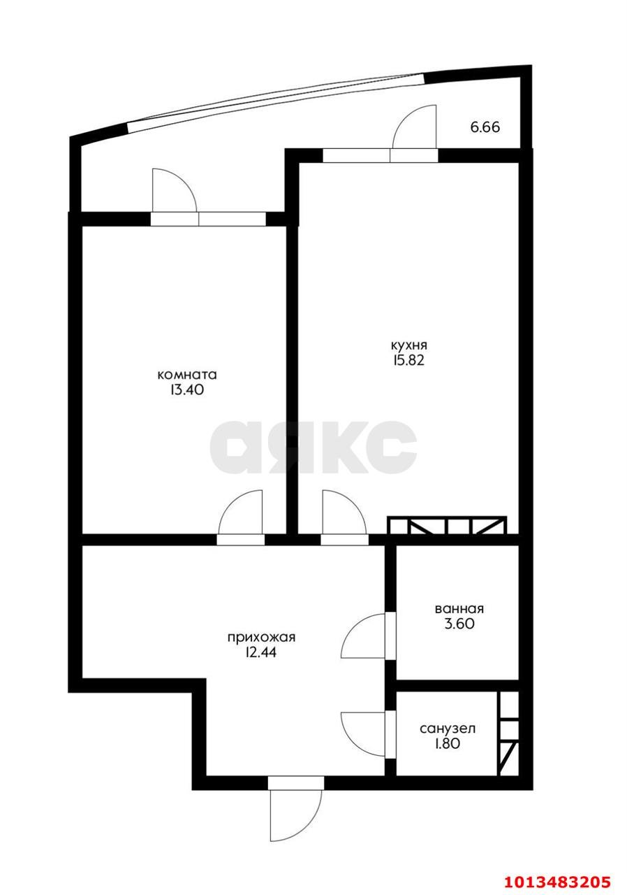 Фото №1: 1-комнатная квартира 50 м² - Краснодар, Черёмушки, ул. Вишняковой, 1/23к2