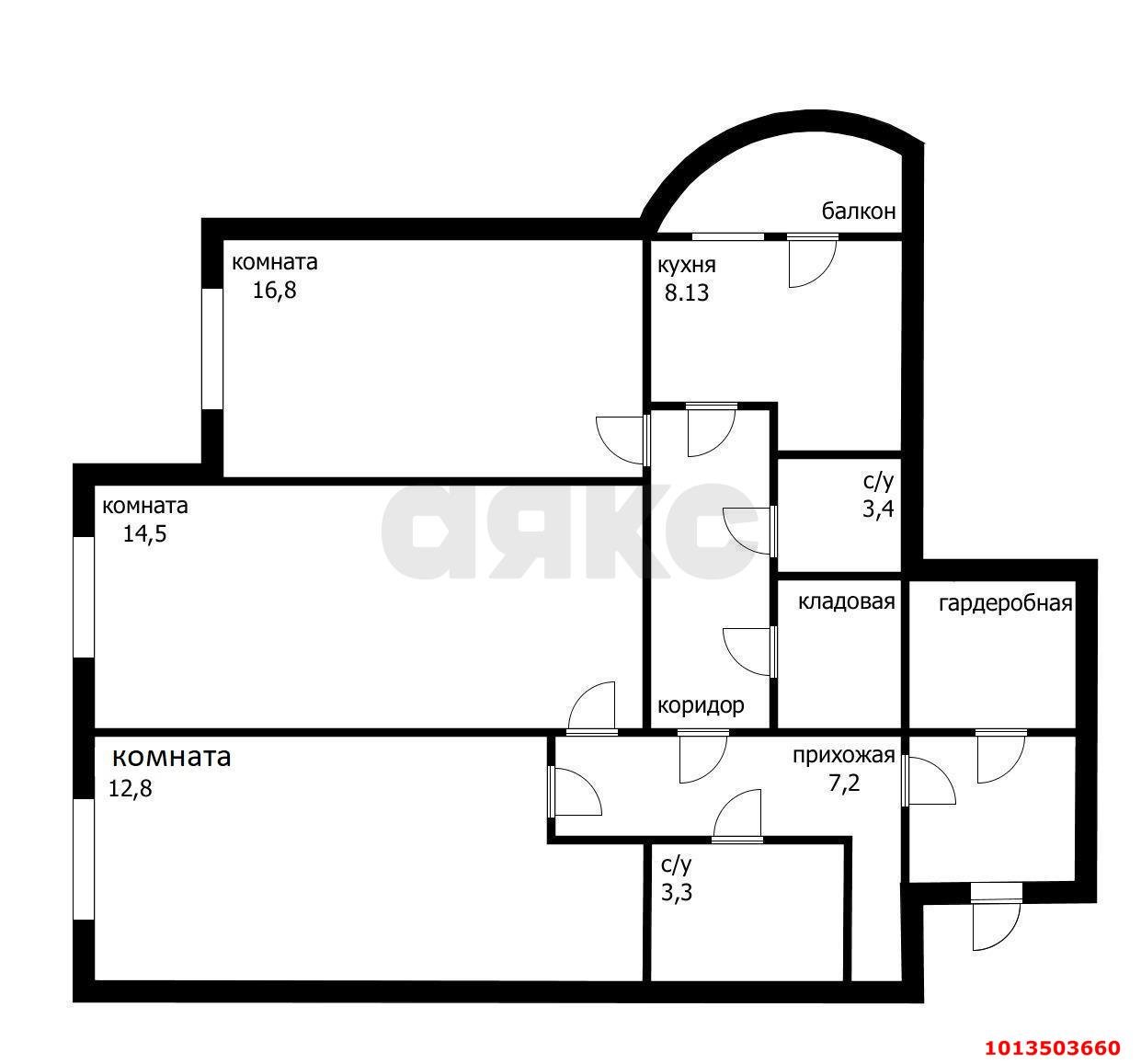 Фото №16: 3-комнатная квартира 90 м² - Краснодар, Фестивальный, ЖК Цветы, жилой комплекс Цветы, мкр. Прикубанский внутригородской округ, ул. Круговая, 4Вк4