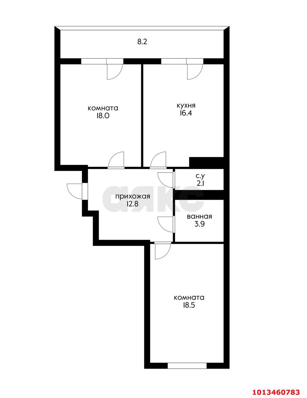 Фото №12: 2-комнатная квартира 71 м² - Краснодар, Фестивальный, ул. Гаражная, 71/1