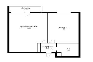 Фото №1: 1-комнатная квартира 37 м² - Краснодар, мкр. жилой комплекс Дыхание, ул. Лётчика Позднякова, 2к19