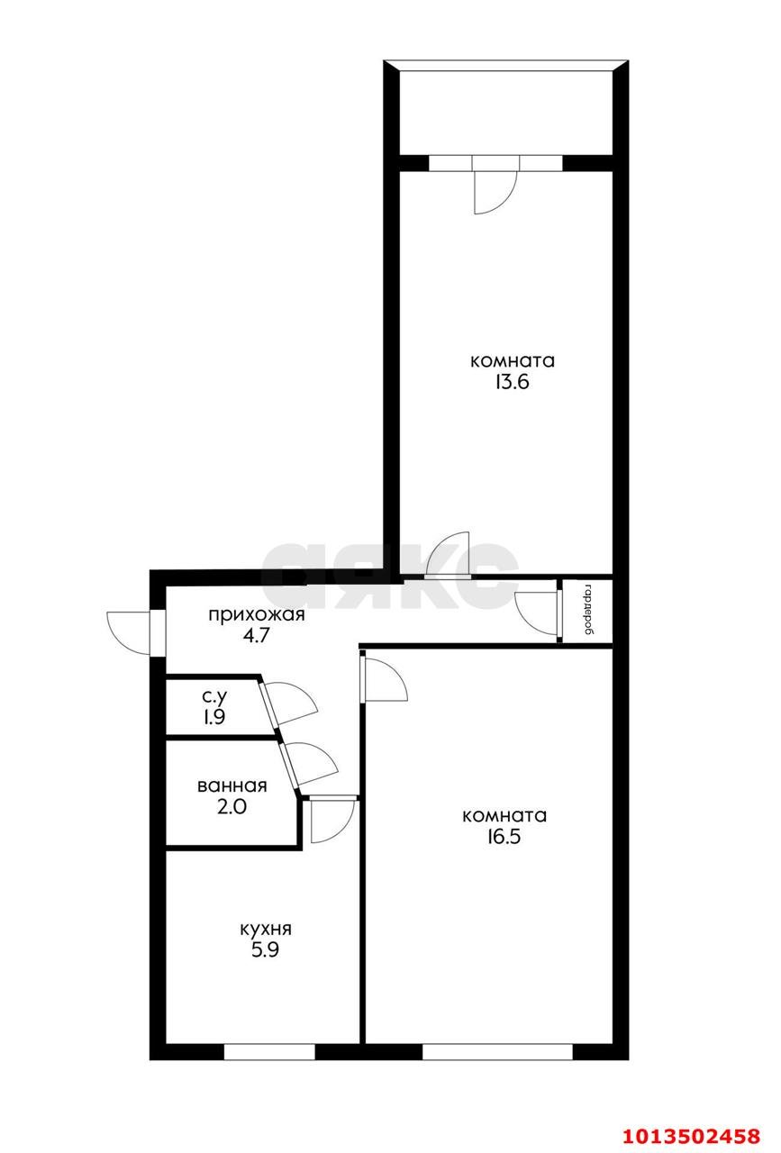 Фото №5: 2-комнатная квартира 48 м² - Краснодар, Камвольно-суконный Комбинат, ул. 1-я Заречная, 17