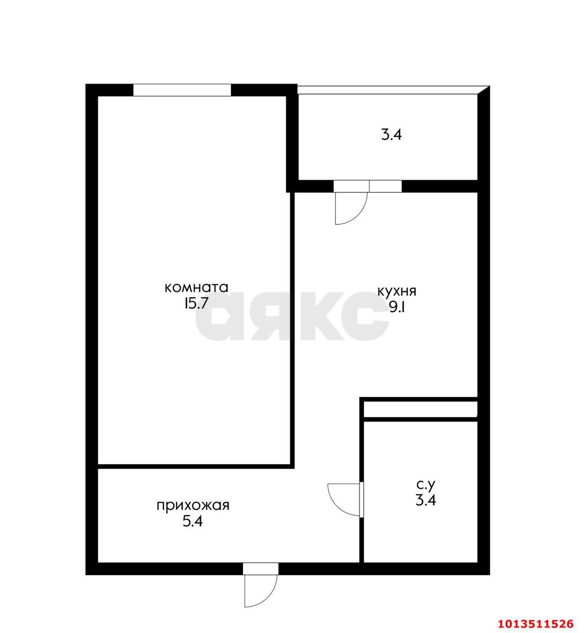 Фото №17: 1-комнатная квартира 37 м² - Краснодар, Завод Измерительных Приборов, ул. Солнечная