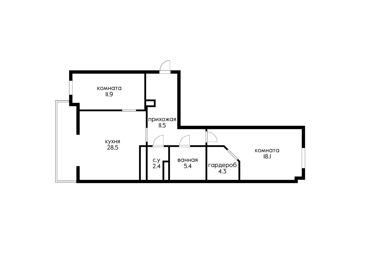 Фото №10: 2-комнатная квартира 82 м² - Краснодар, Западный внутригородской округ, Сельскохозяйственный Институт, мкр. Юбилейный, пр-кт Чекистов, 39