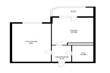 Фото №3: 1-комнатная квартира 38 м² - Краснодар, мкр. 3-й квартал, ул. Боспорская, 4
