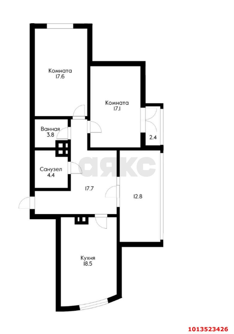 Фото №15: 3-комнатная квартира 120 м² - Краснодар, жилой комплекс Триумф, ул. имени П.М. Гаврилова, 27/1