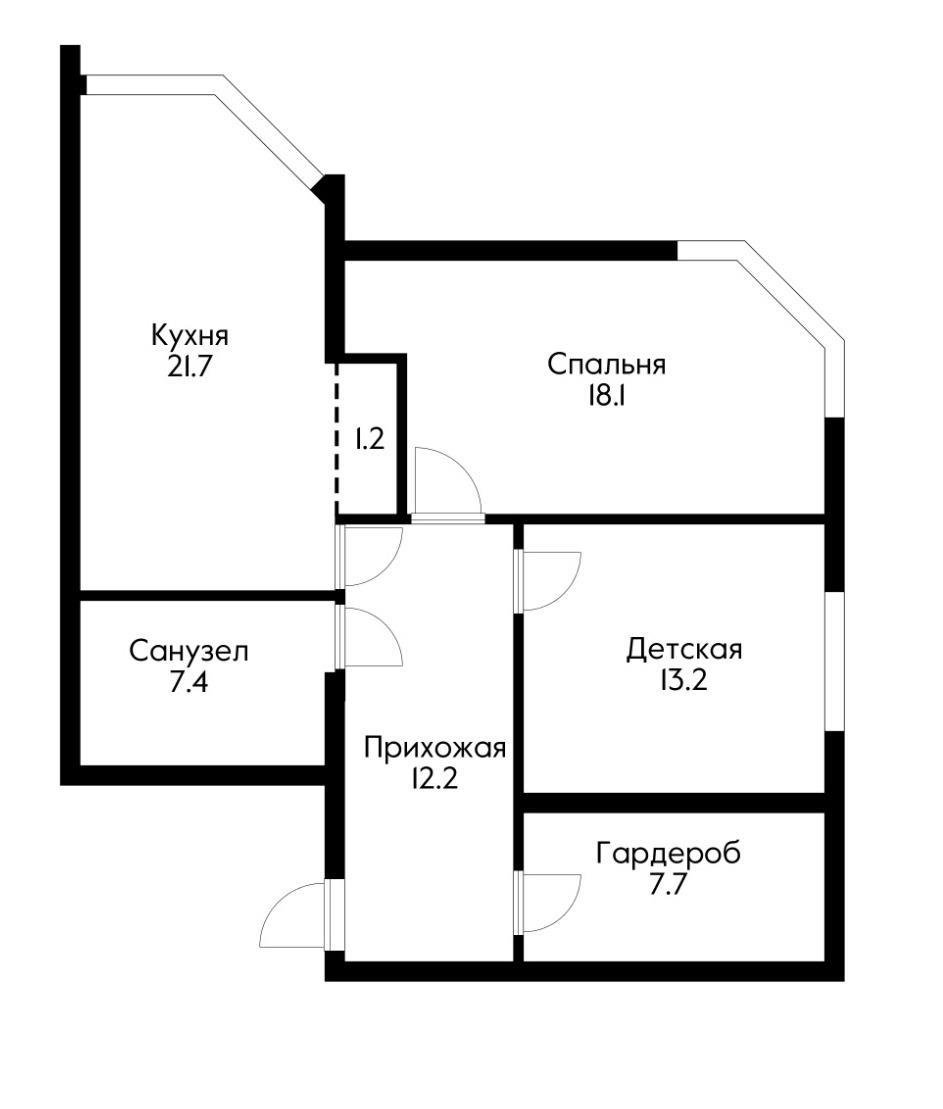 Фото №11: 2-комнатная квартира 81 м² - Краснодар, Школьный, Круглик, мкр. Прикубанский внутригородской округ, ул. Филатова, 19/1