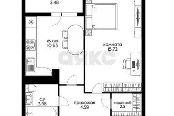 Фото №5: 1-комнатная квартира 38 м² - Краснодар, мкр. жилой комплекс Нeo-квартал Красная Площадь, ул. Конгрессная, 17