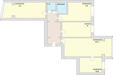 Фото №4: 4-комнатная квартира 74 м² - Краснодар, мкр. Западный внутригородской округ, б-р Платановый, 9
