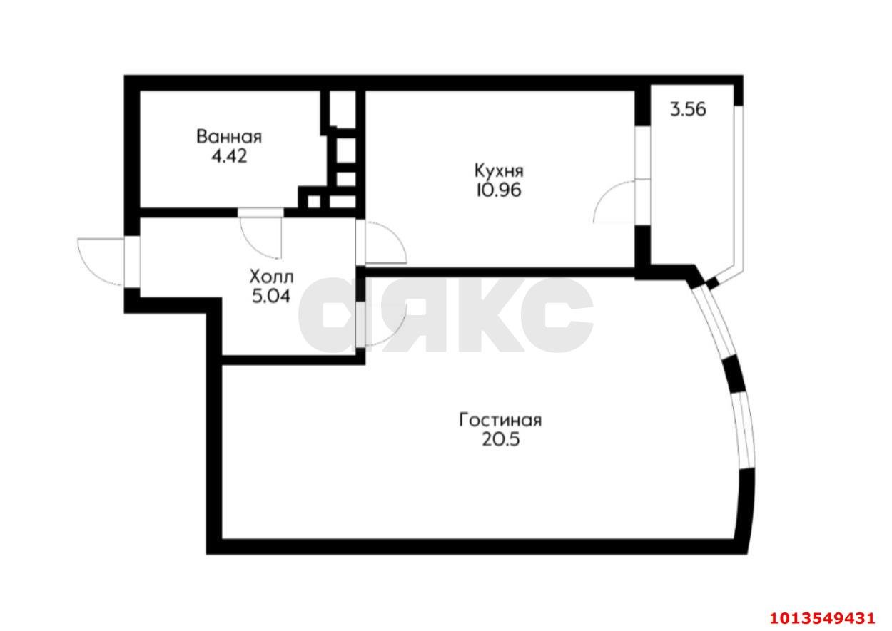 Фото №7: 1-комнатная квартира 43 м² - Краснодар, жилой комплекс Кино, ул. Уральская, 100