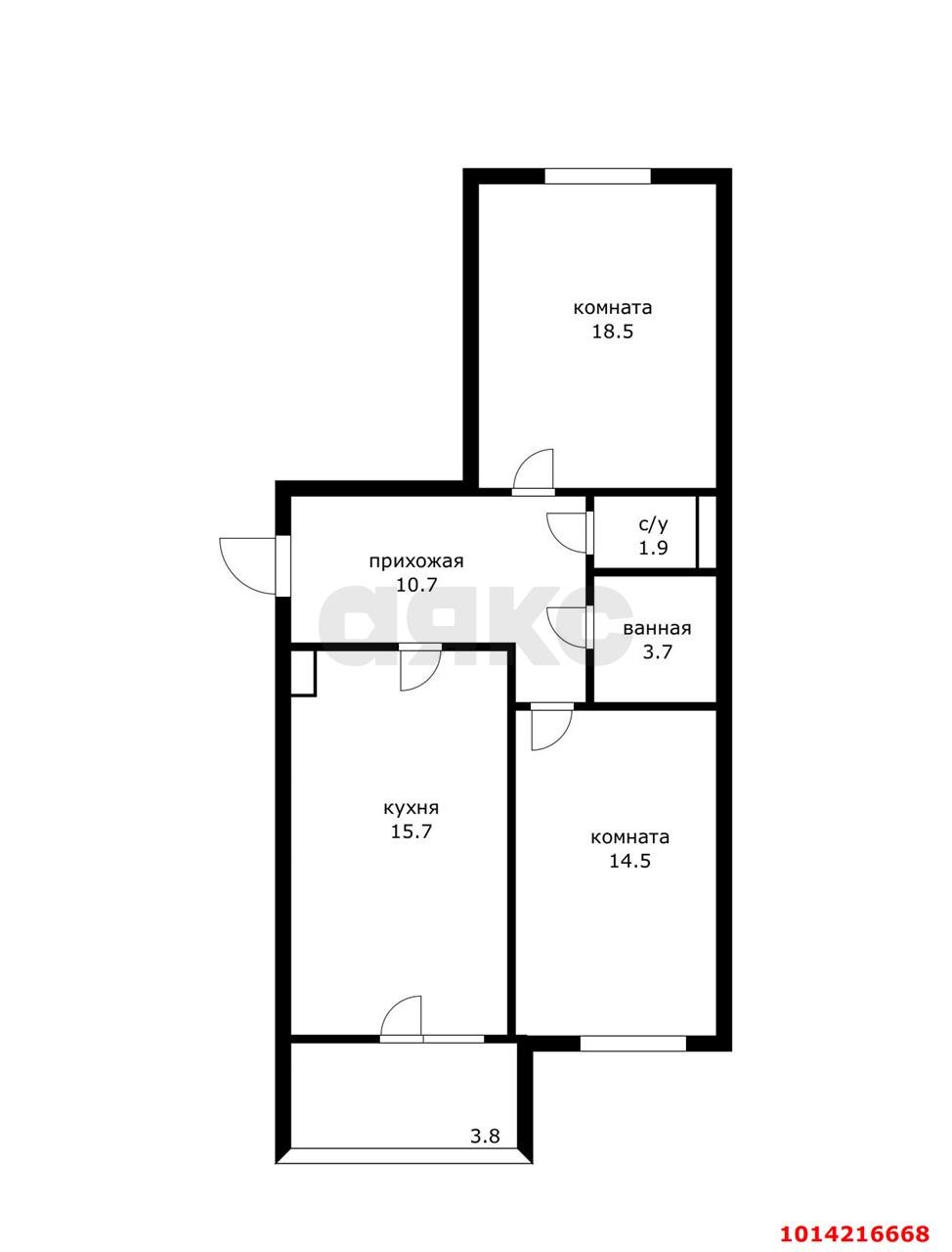 Фото №17: 2-комнатная квартира 68 м² - Краснодар, Панорама, ул. Восточно-Кругликовская, 22