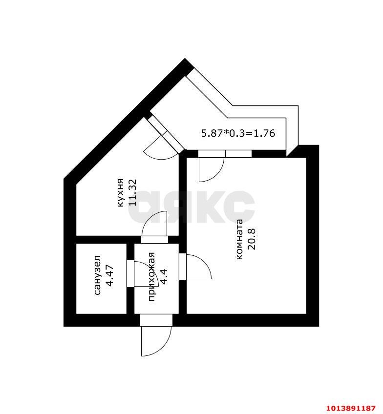 Фото №13: 1-комнатная квартира 47 м² - Краснодар, Черёмушки, ул. Кубанская, 52