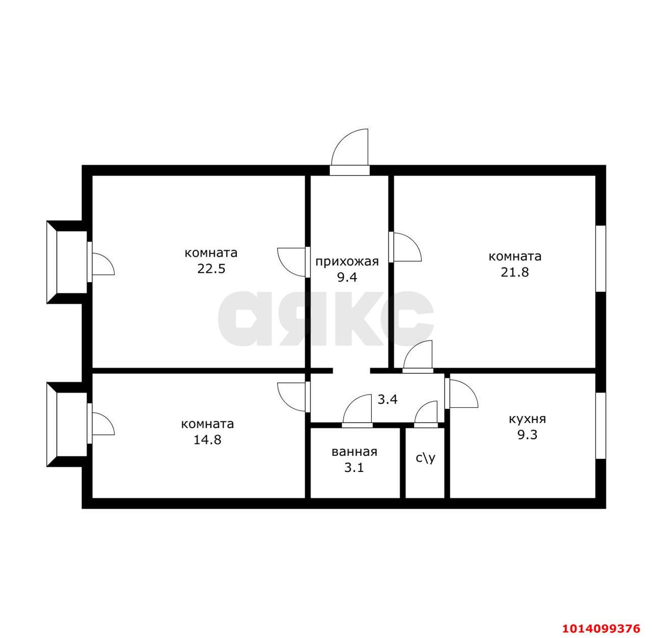 Фото №2: 3-комнатная квартира 86 м² - Краснодар, Дубинка, ул. Ставропольская, 81