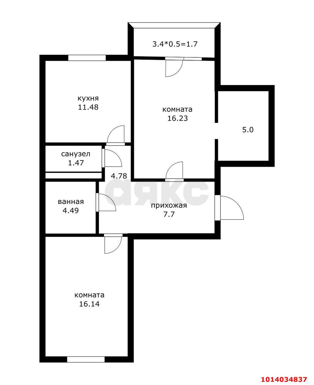 Фото №3: 2-комнатная квартира 69 м² - Краснодар, Центральный, ул. Севастопольская, 2/2