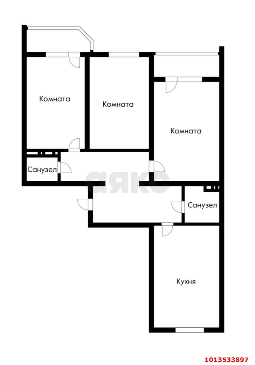 Фото №18: 3-комнатная квартира 91 м² - Краснодар, Московский, ул. Карякина, 29