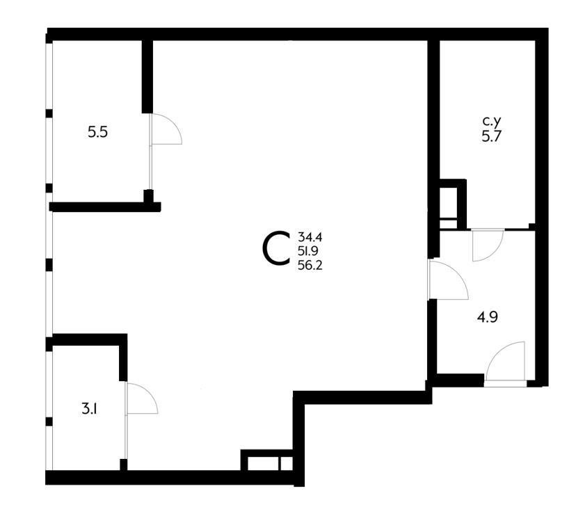 Фото №7: 2-комнатная квартира 56 м² - Краснодар, Прикубанский внутригородской округ, мкр. жилой комплекс Самолёт, ул. Западный Обход, 39/2