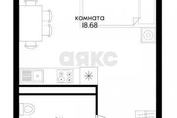 Фото №3: Студия 22 м² - Краснодар, мкр. Черёмушки, ул. Обрывная, 132/1