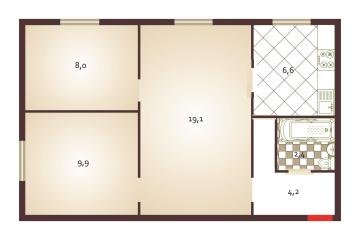 Фото №2: 3-комнатная квартира 50 м² - Краснодар, мкр. Центральный, ул. имени Пушкина, 9