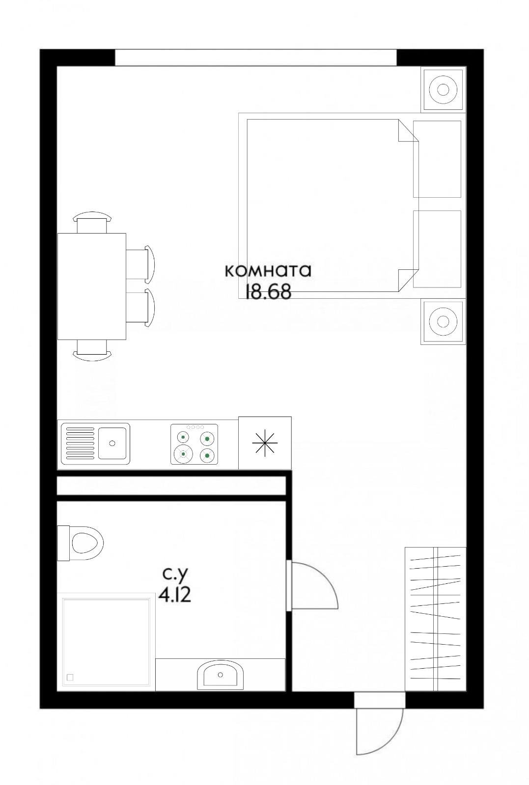 Фото №11: Студия 22 м² - Краснодар, Центральный внутригородской округ, мкр. Черёмушки