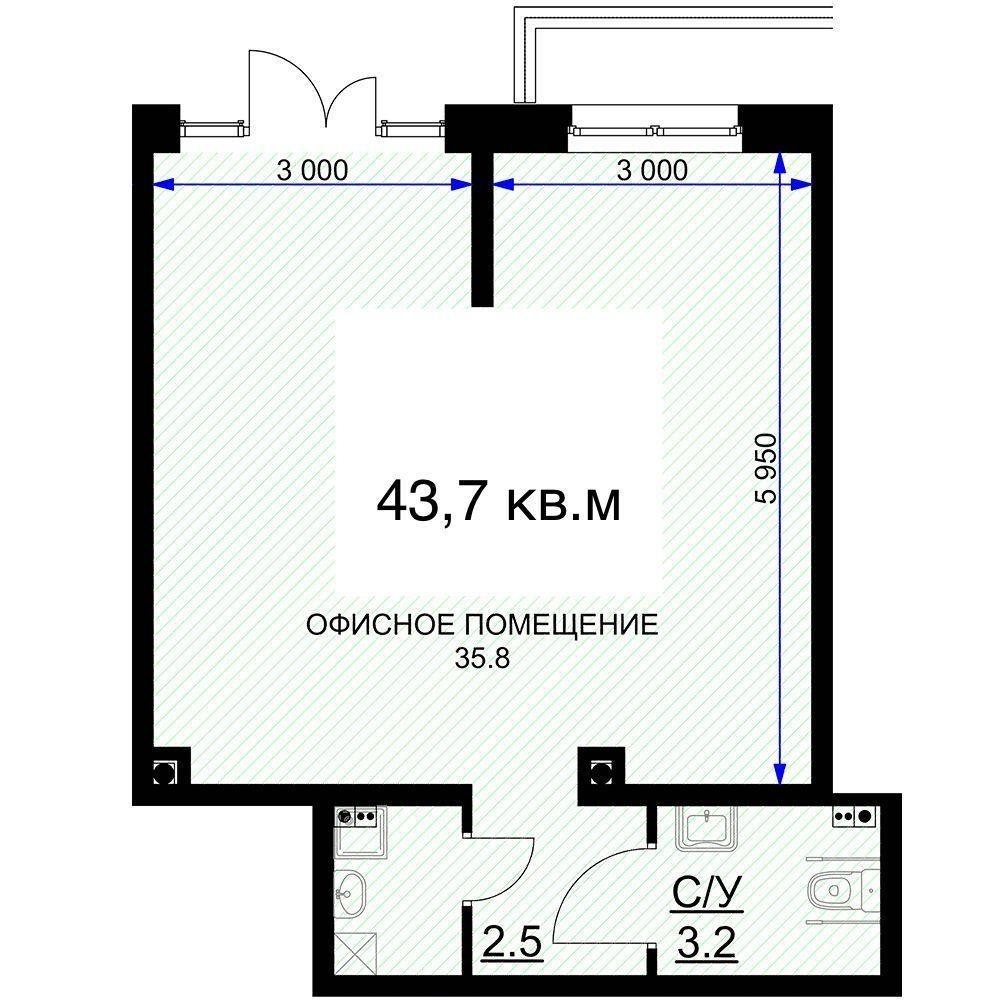 Фото №7: Коммерция 43 м² - Краснодар, Прикубанский внутригородской округ, мкр. жилой комплекс Ракурс, ул. имени Героя Ростовского, 8