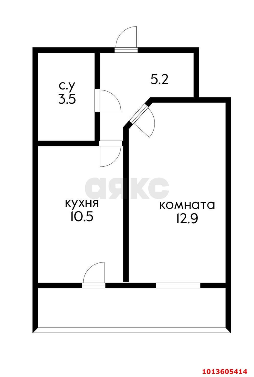Фото №4: 1-комнатная квартира 33 м² - Яблоновский, пер. 1-й  Гагарина, 10