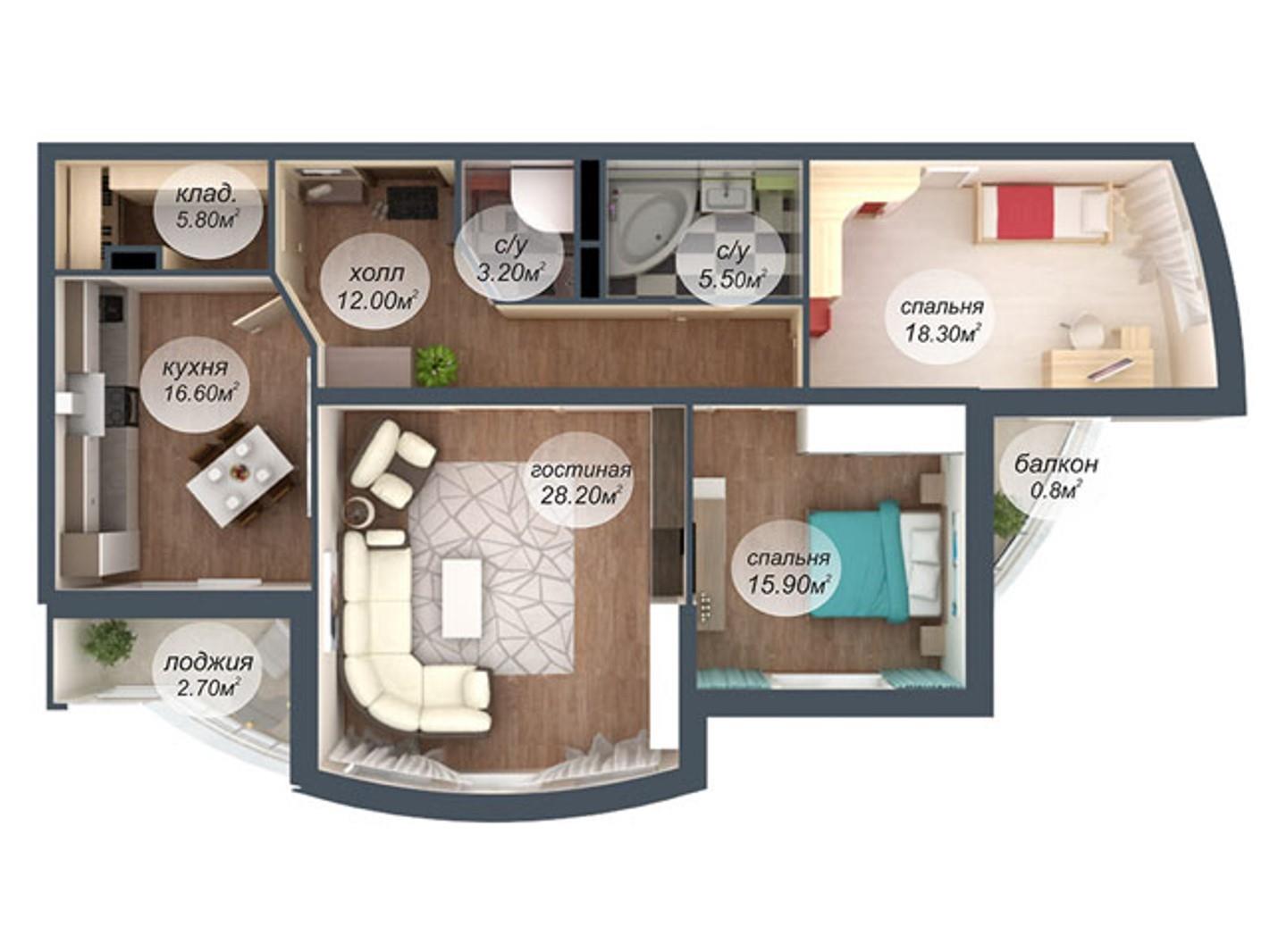 Фото №9: 3-комнатная квартира 112 м² - Краснодар, ЖК Альфа, Хлопчато-бумажный Комбинат, жилой комплекс Кино, мкр. Карасунский внутригородской округ, ул. Уральская, 100/5