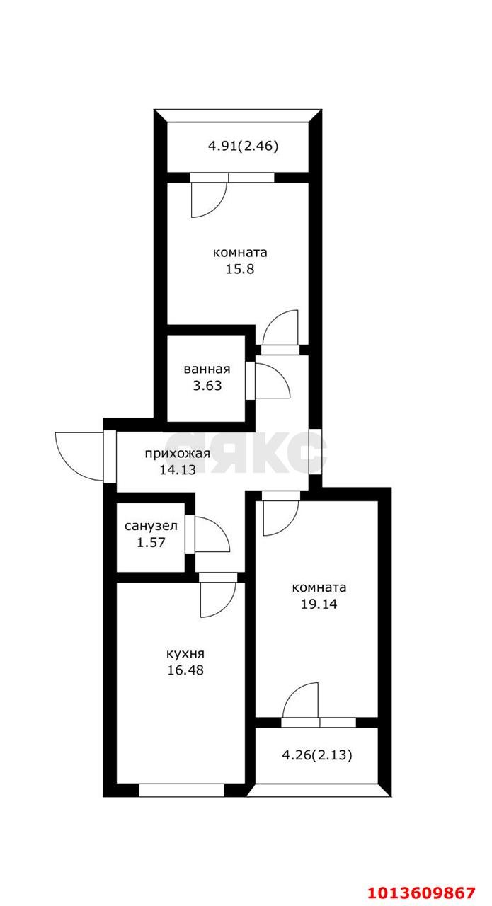 Фото №14: 2-комнатная квартира 71 м² - Краснодар, жилой комплекс Соло, ул. Селезнёва, 2/3