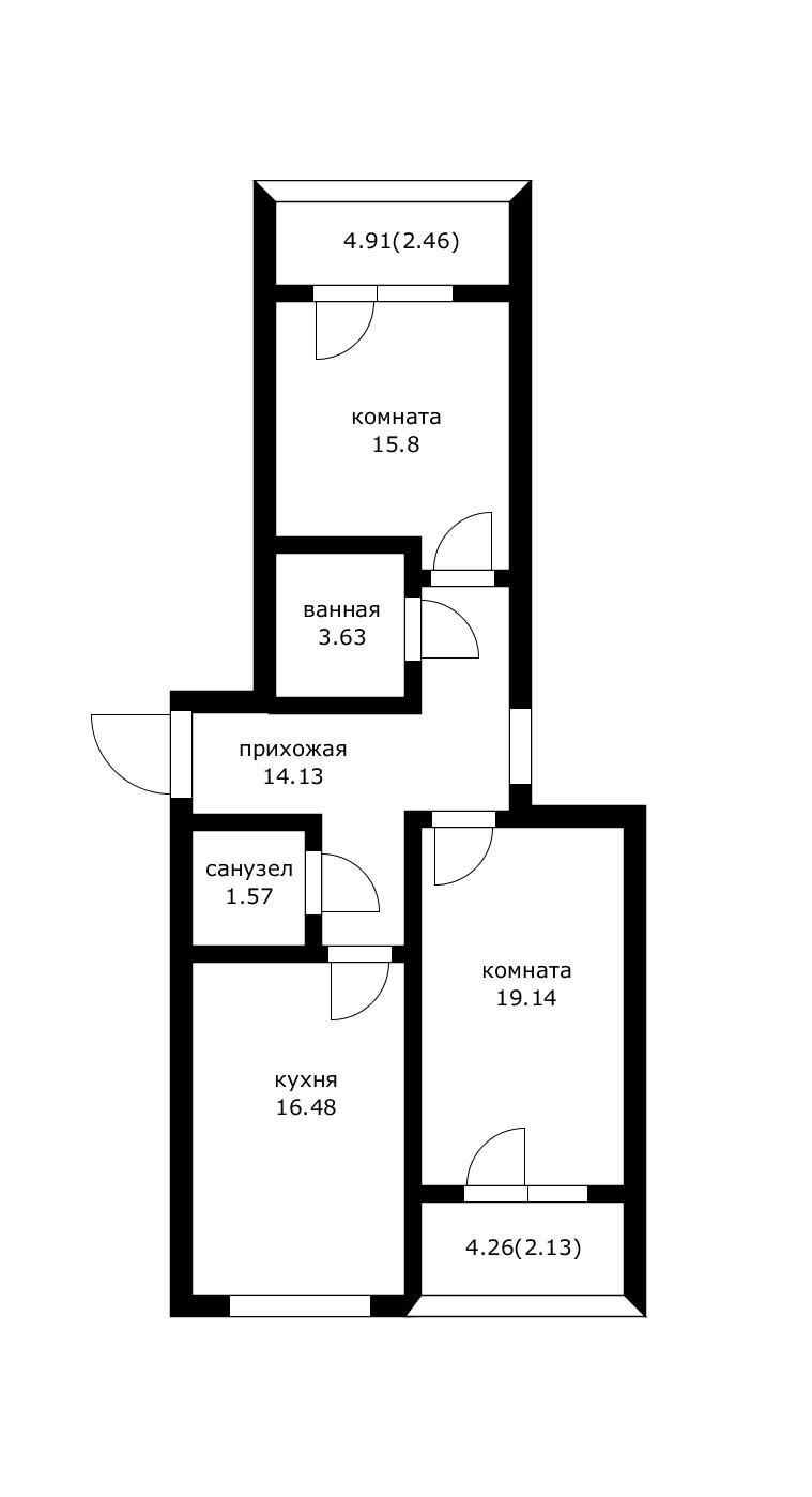 Фото №12: 2-комнатная квартира 71 м² - Краснодар, жилой комплекс Соло, жилой комплекс Комфорт, Карасунский внутригородской округ, Центральный внутригородской округ, мкр. Черёмушки, ул. Селезнёва, 2/3
