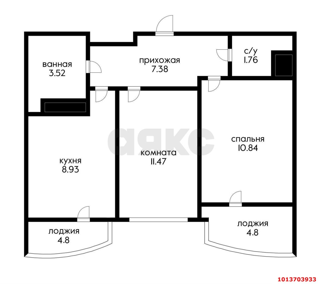 Фото №6: 2-комнатная квартира 53 м² - Краснодар, Прикубанский внутригородской округ, имени Петра Метальникова, Завод Радиоизмерительных Приборов, мкр. жилой комплекс Лучший, ул. Петра Метальникова, 36