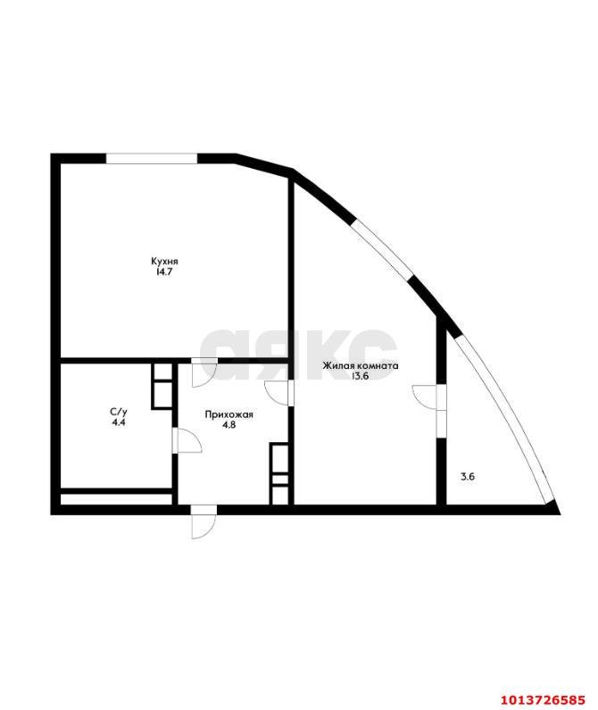 Фото №4: 1-комнатная квартира 37 м² - Краснодар, жилой комплекс Фонтаны, ул. Воронежская, 47/10