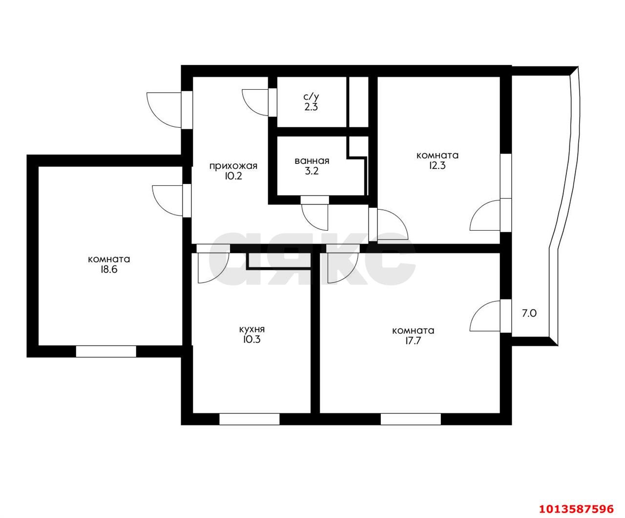 Фото №19: 3-комнатная квартира 75 м² - Краснодар, 9-й километр, пр-д Репина, 3/1к2