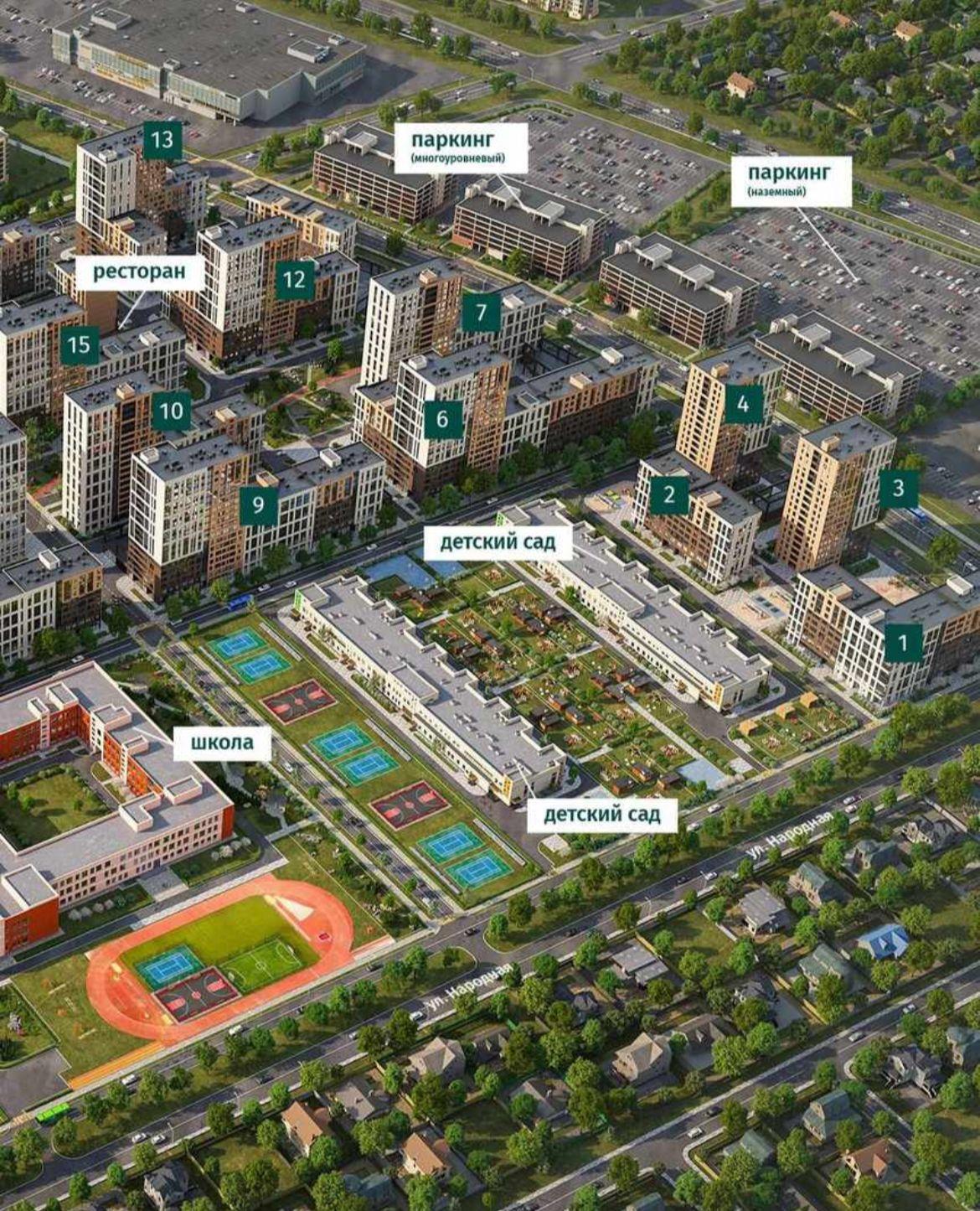 Фото №6: 1-комнатная квартира 40 м² - Краснодар, Прикубанский внутригородской округ, мкр. жилой комплекс Народные Кварталы, ул. Народная, 54лит2