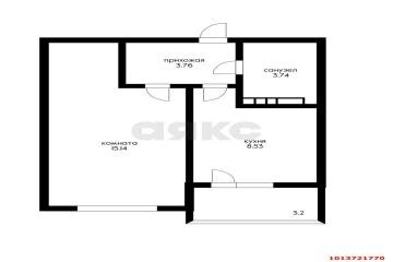 Фото №4: 1-комнатная квартира 35 м² - Краснодар, мкр. Музыкальный, ул. Российская, 351