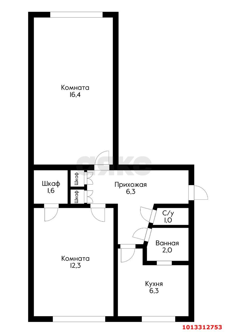 Фото №8: 2-комнатная квартира 47 м² - Краснодар, имени Н.И. Вавилова, ул. Вавилова, 17