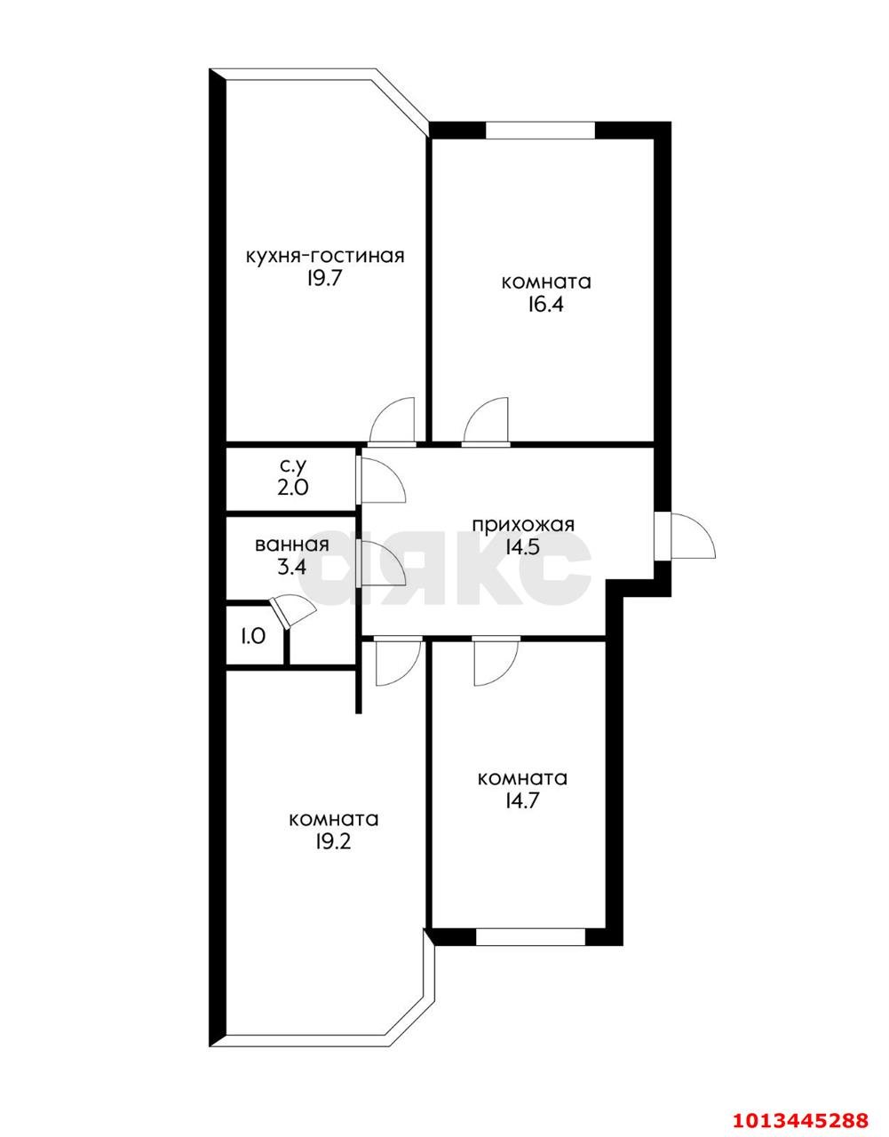 Фото №19: 3-комнатная квартира 90 м² - Краснодар, Светлоград, ул. Красных Партизан, 1/4к10