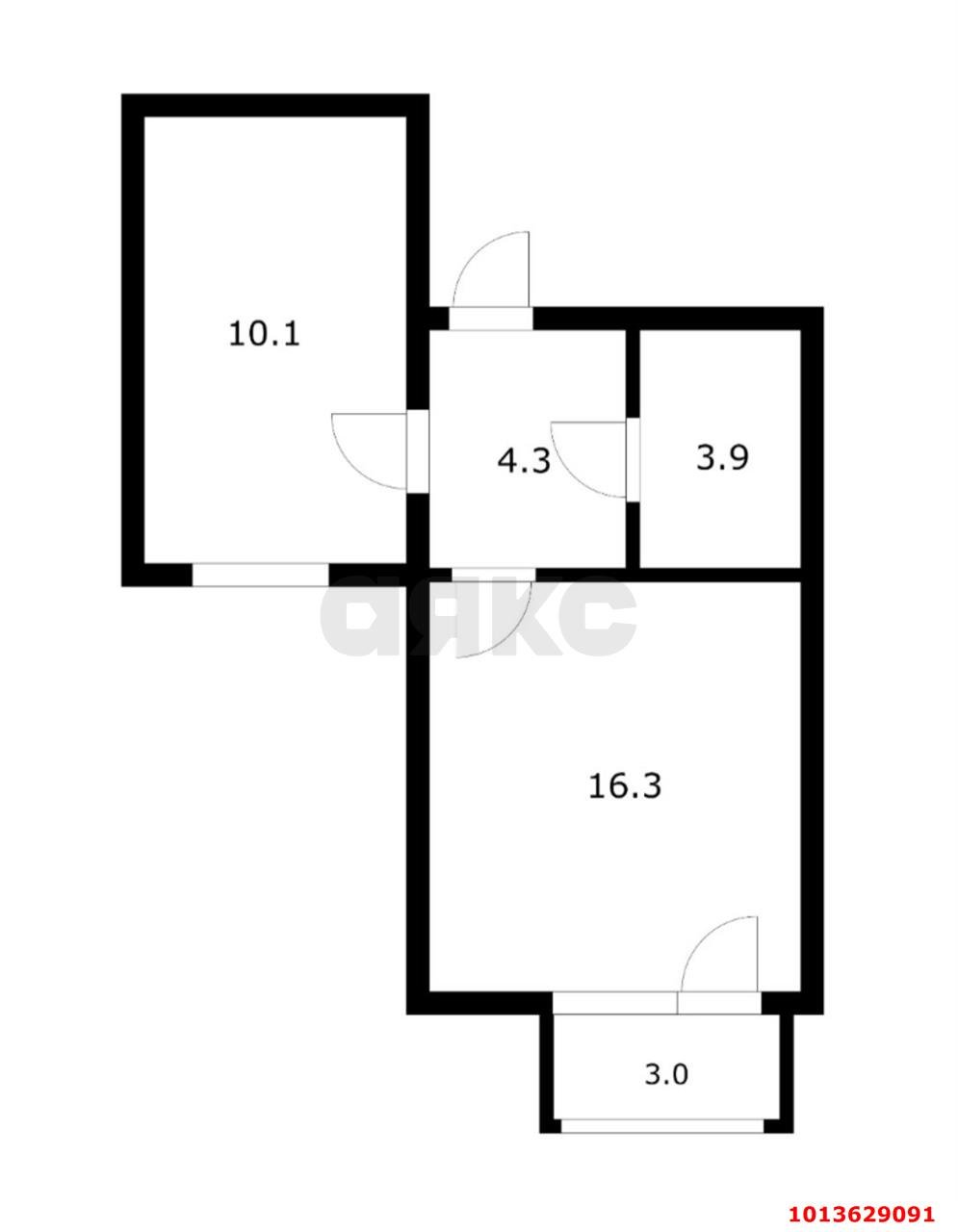 Фото №10: 1-комнатная квартира 38 м² - Краснодарский, Прикубанский внутригородской округ, 69