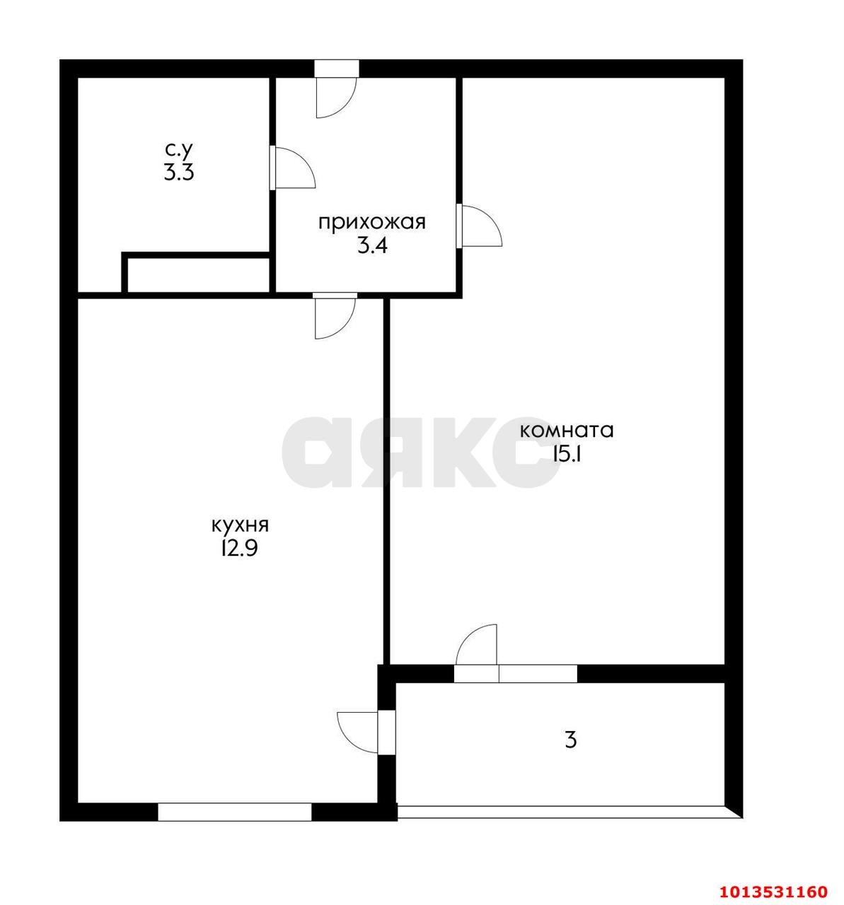Фото №34: 1-комнатная квартира 38 м² - Краснодар, жилой комплекс Самолёт-4, ул. Ивана Беличенко, 95к1