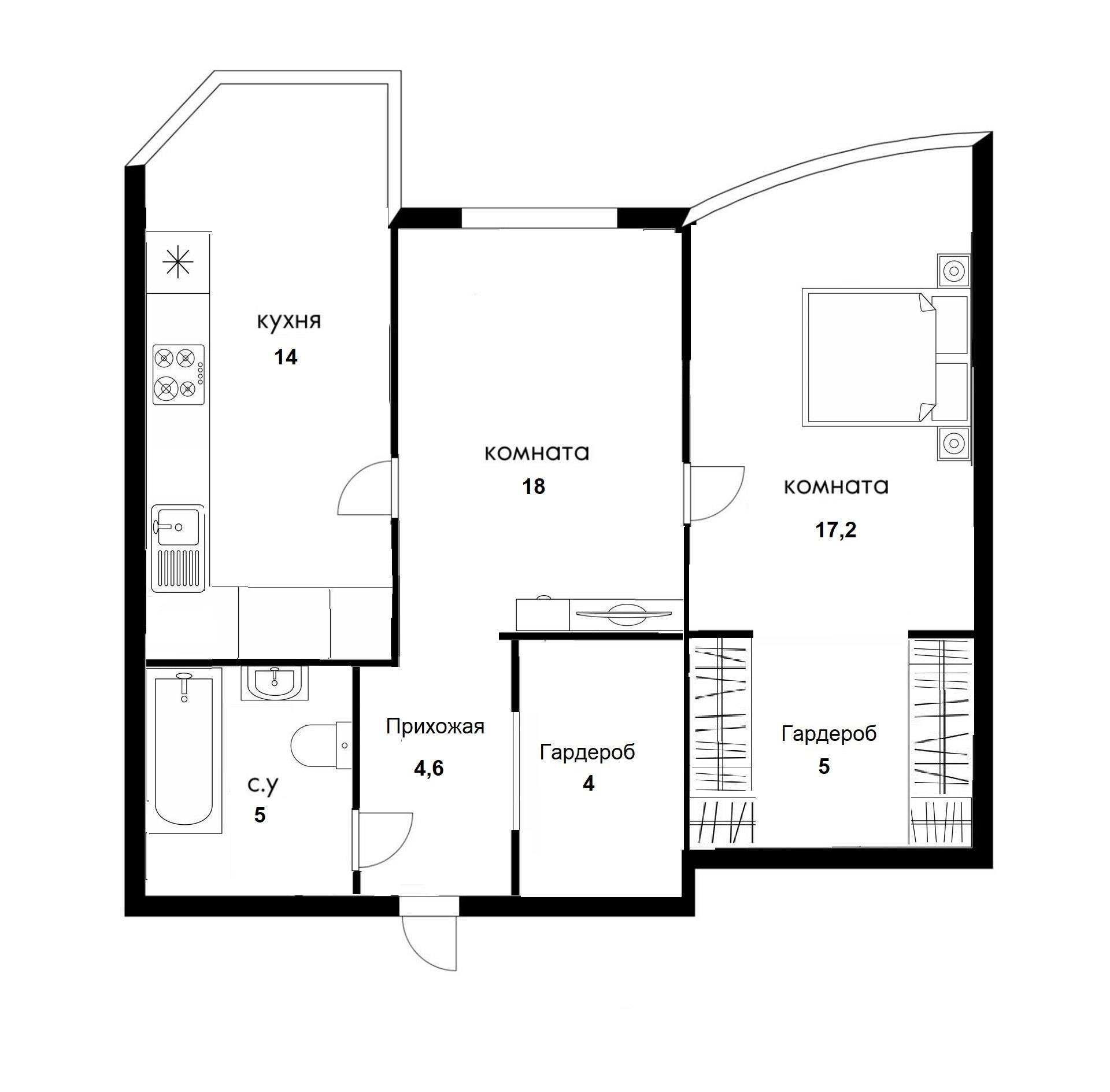 Фото №20: 2-комнатная квартира 65 м² - Краснодар, Прикубанский внутригородской округ, Россинского, мкр. жилой комплекс Россинский Парк, ул. Командорская, 15/1