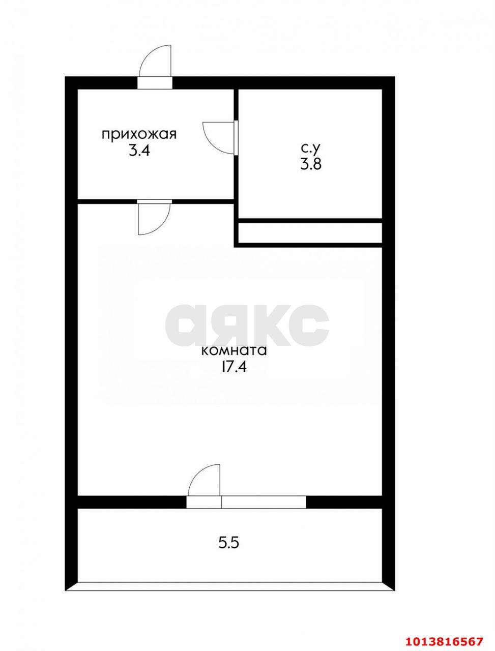 Фото №12: Студия 24 м² - Краснодар, жилой комплекс Ракурс, ул. имени Героя Ростовского, 8к5