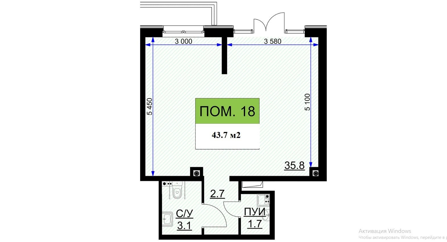 Фото №2: Коммерция 43 м² - Краснодар, Прикубанский внутригородской округ, мкр. жилой комплекс Ракурс, ул. имени Героя Ростовского, 8к7