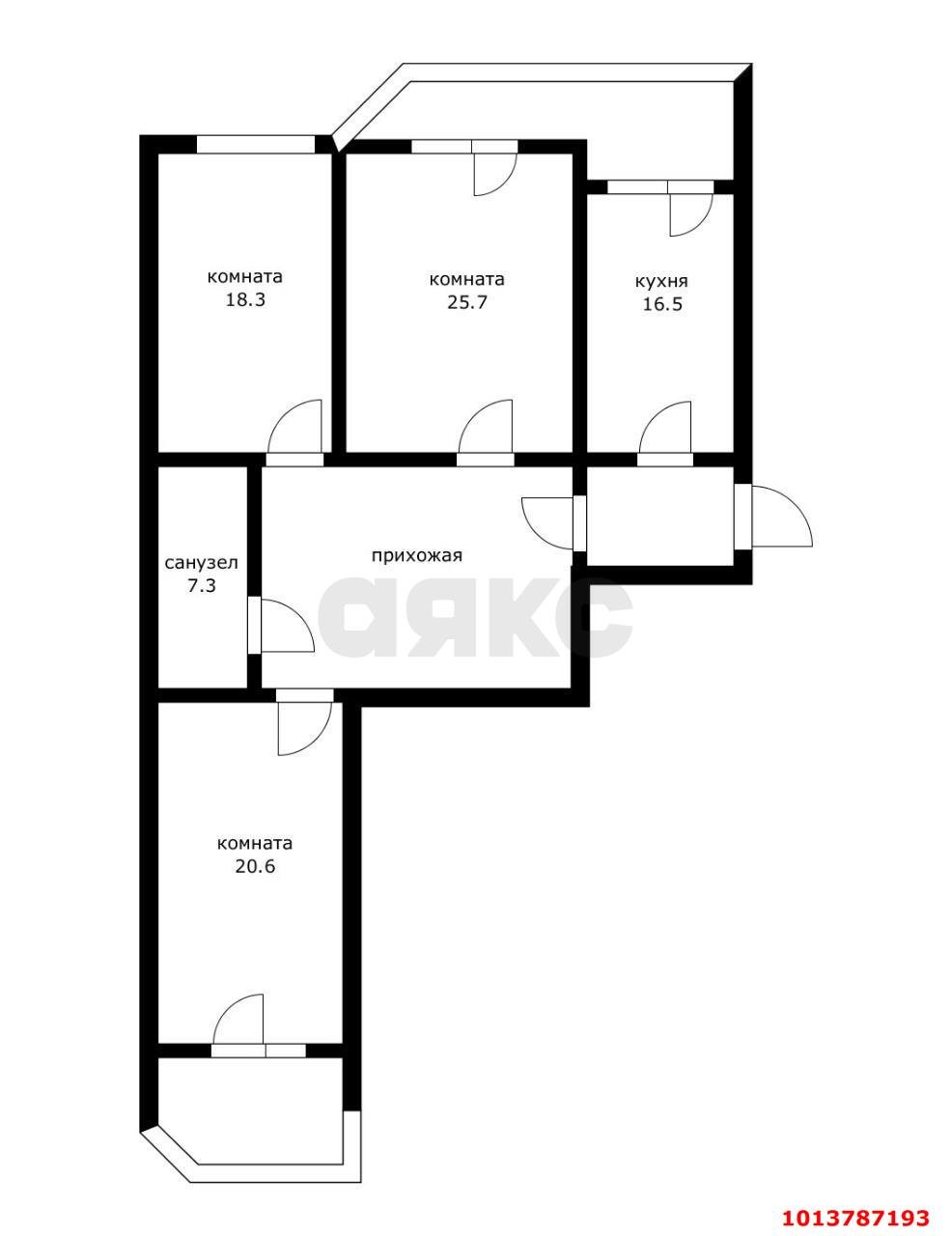 Фото №13: 3-комнатная квартира 122 м² - Краснодар, Табачная Фабрика, ул. Ипподромная, 53/1