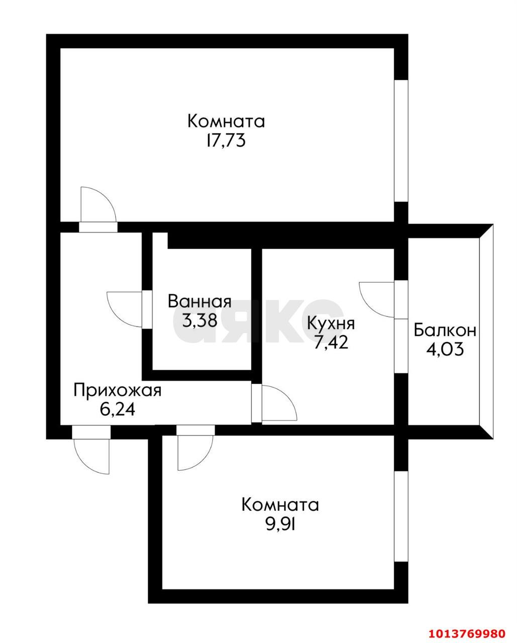 Фото №19: 2-комнатная квартира 44 м² - Краснодар, Новый, ул. Думская, 5