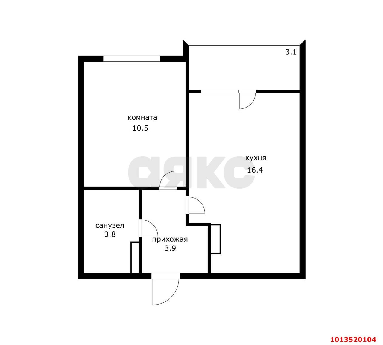 Фото №20: 1-комнатная квартира 37 м² - Краснодар, жилой комплекс Ural, ул. Уральская, 87/7