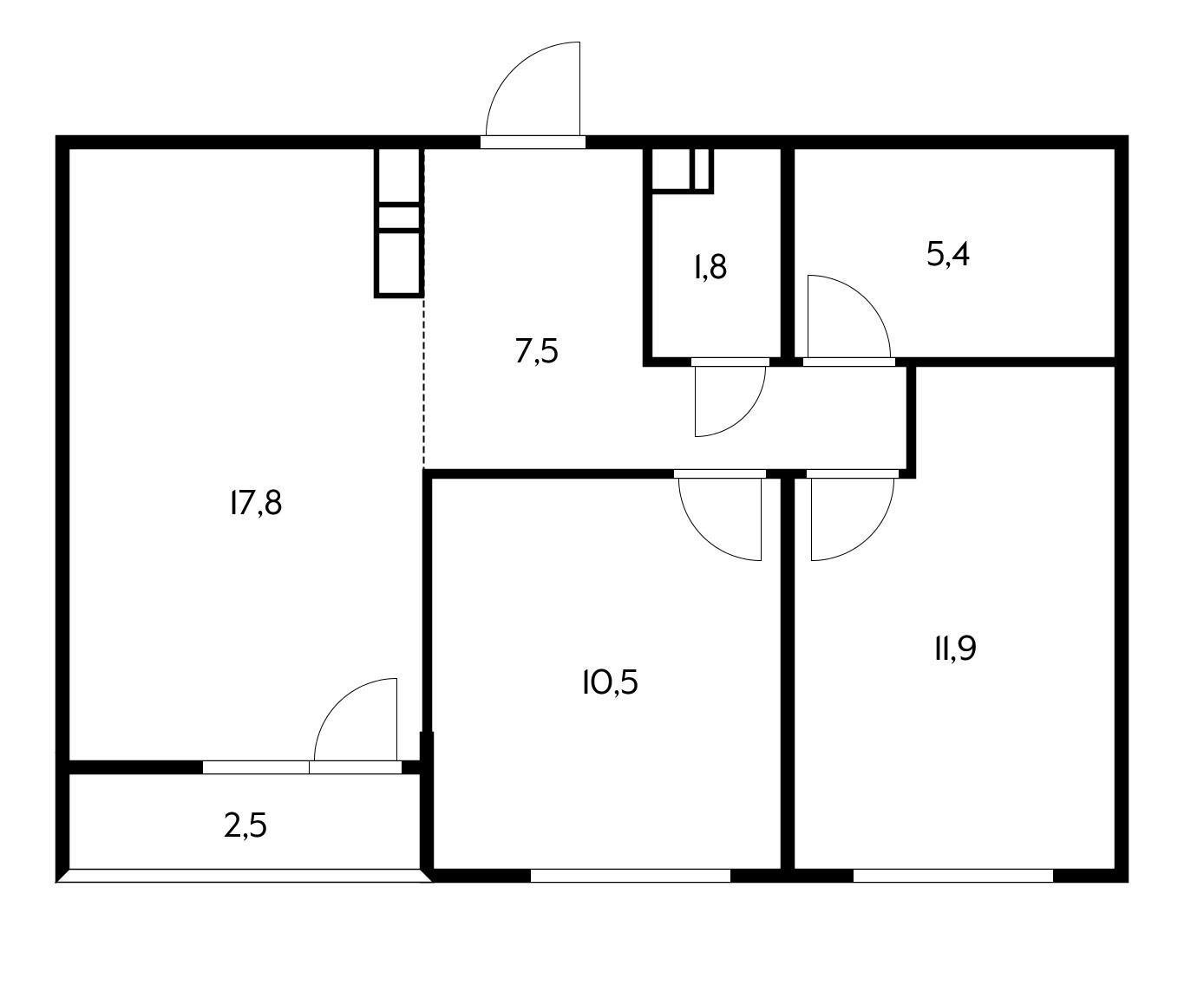 Фото №12: 2-комнатная квартира 56 м² - Краснодар, мкр. Прикубанский внутригородской округ, ул. Лётчика Позднякова, 2к18