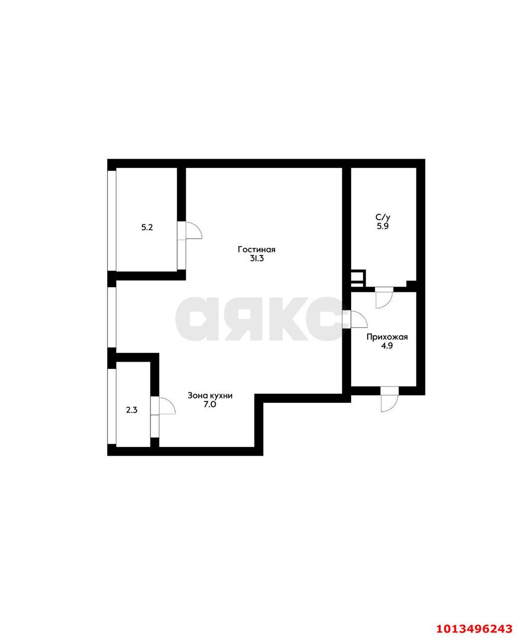 Фото №1: 1-комнатная квартира 56 м² - Краснодар, жилой комплекс Самолёт, ул. Западный Обход, 39/2