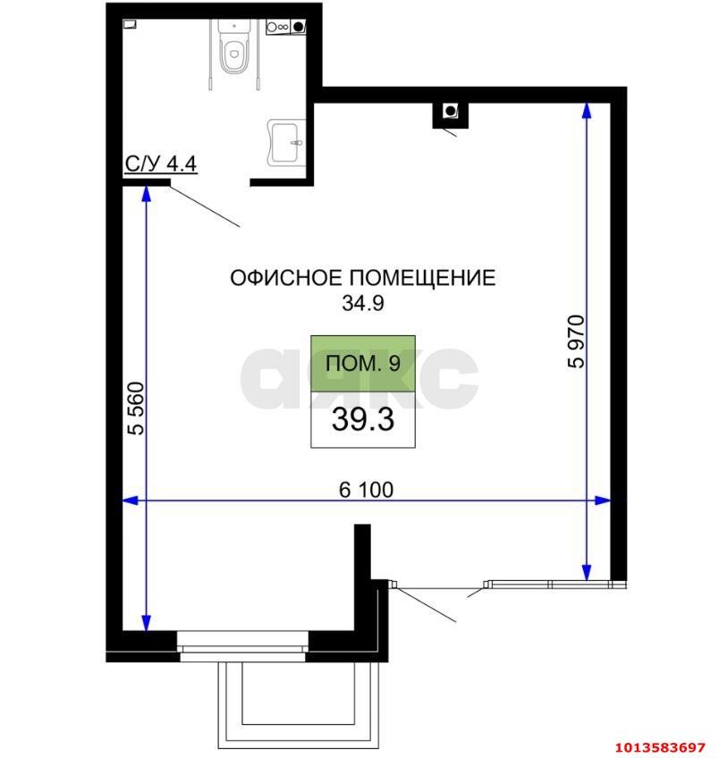 Фото №3: Торговое помещение 41 м² - Краснодар, жилой комплекс Дыхание, ул. Лётчика Позднякова, 2к22