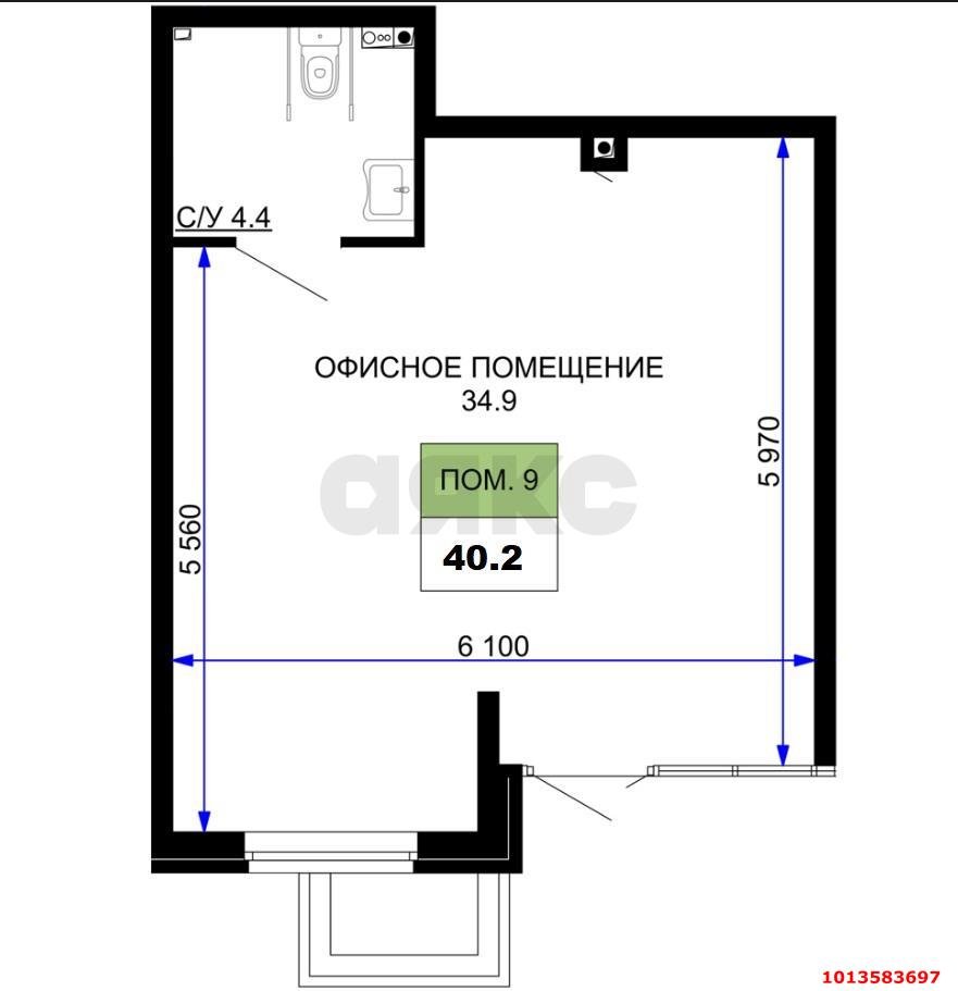 Фото №3: Коммерция 40 м² - Краснодар, Прикубанский внутригородской округ, мкр. жилой комплекс Дыхание, ул. Лётчика Позднякова, 2к22