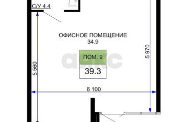 Фото №2: Торговое помещение 41 м² - Краснодар, мкр. жилой комплекс Дыхание, ул. Лётчика Позднякова, 2к22