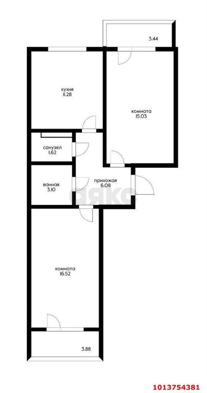 Фото №16: 2-комнатная квартира 54 м² - Краснодар, жилой комплекс Сограт, ул. Красных Партизан, 4/15